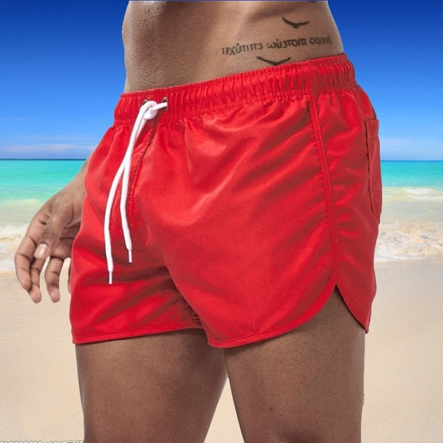 2021 Summer Men's Swimwear Shorts Brand Beachwear Sexy Swim Trunks Men Swimsuit Low Waist Breathable Beach Wear Surf